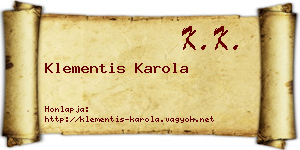 Klementis Karola névjegykártya